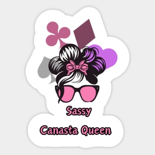 "Sassy Canasta Royalty: Groovy Queen"- Funny Canasta Lover Sticker